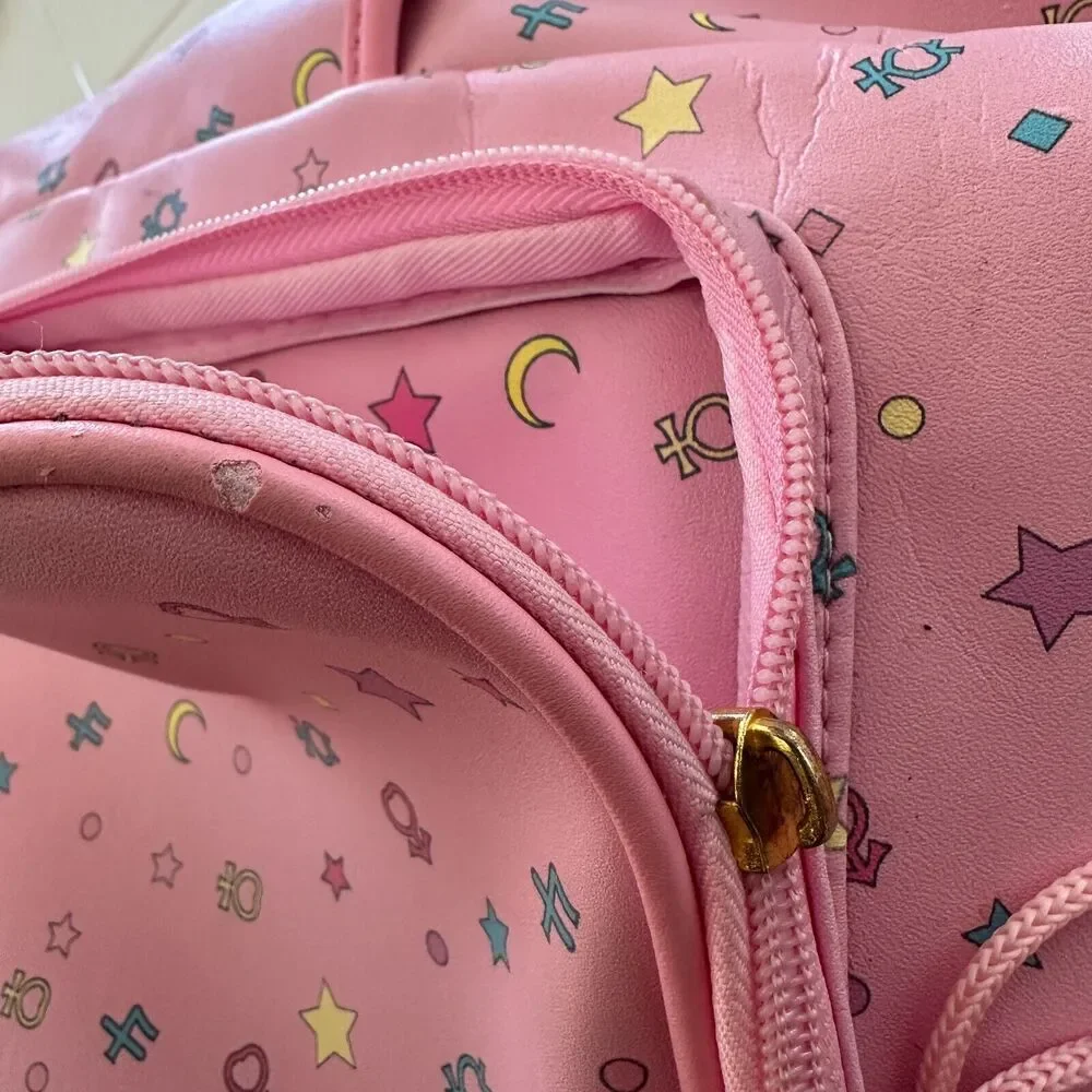 Sailor Moon Pink School Backpack Luna Large 17”X14” In the Name Of The‎ Moon